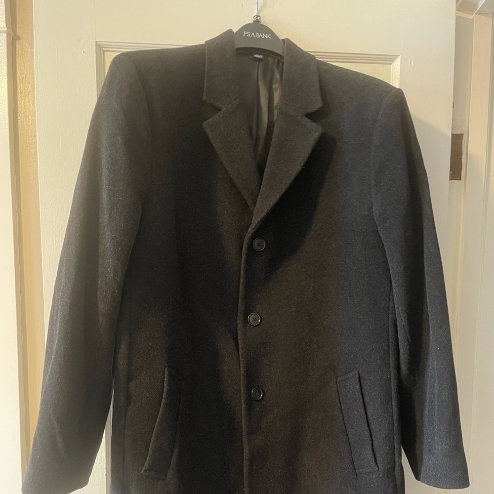 Men’s Italian Wool Charcoal Dress Coat